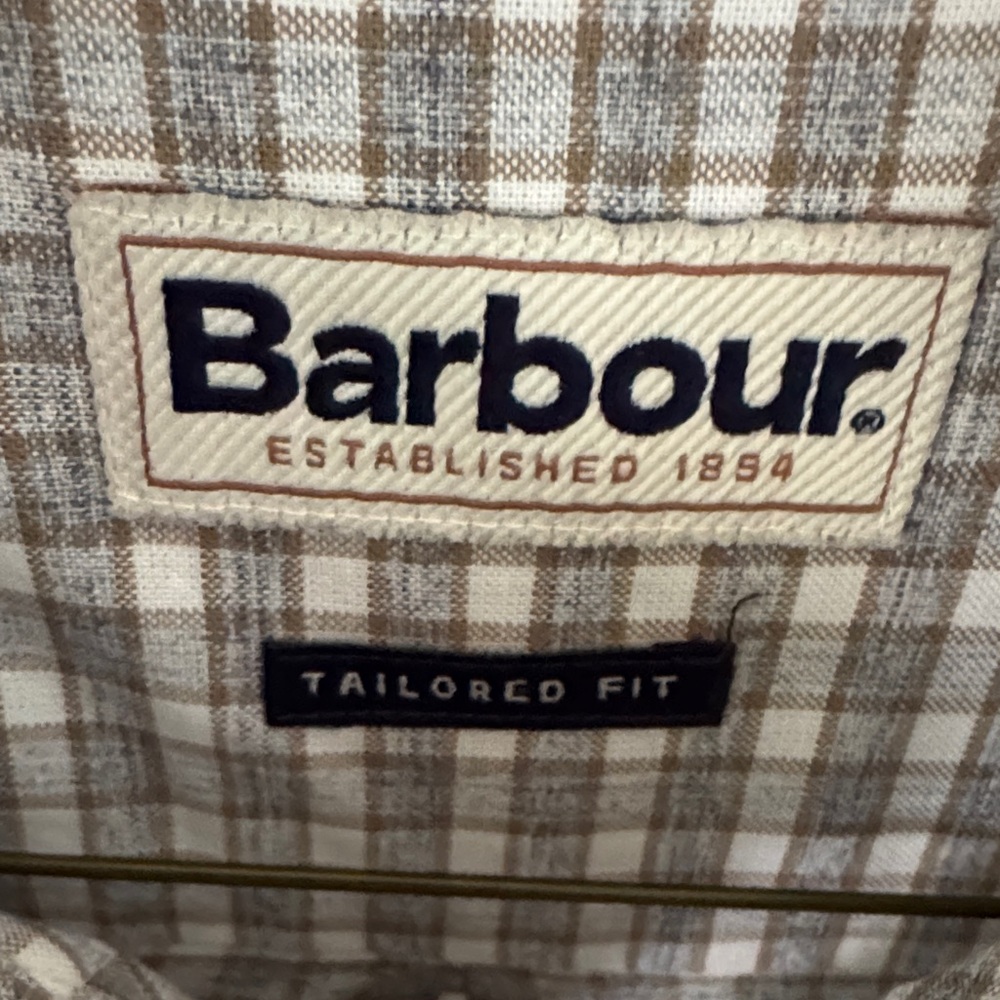 Barbour Men's Classic Gray Plaid Shirt - Picture 2 of 4